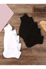 10-Pair Value Pack Unisex Low Cut Athletic Sneakers Socks - Black-White Photograph-3