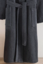 Unisex Badjas met Capuchon Antraciet 100% Katoen - Zacht, Sneldrogend & Duurzaam Foto-3