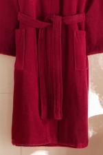 Unisex Kapuzenbademantel Bordeaux aus 100% Baumwolle - Weich, Schnelltrocknend & Langlebig foto-3