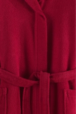 Unisex Kapuzenbademantel Bordeaux aus 100% Baumwolle - Weich, Schnelltrocknend & Langlebig foto-4