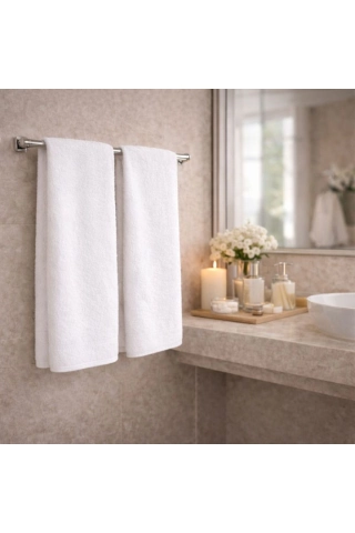 100% Cotton Large Bath and Shower Towel - Luxury Soft Hotel, Body, and Beach Towel (70x140 cm - White)