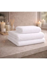 100% Cotton Large Bath and Shower Towel - Luxury Soft Hotel, Body, and Beach Towel (70x140 cm - White) Photograph-3