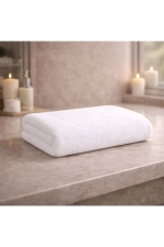 100% Cotton Large Bath and Shower Towel - Luxury Soft Hotel, Body, and Beach Towel (70x140 cm - White) Photograph-4