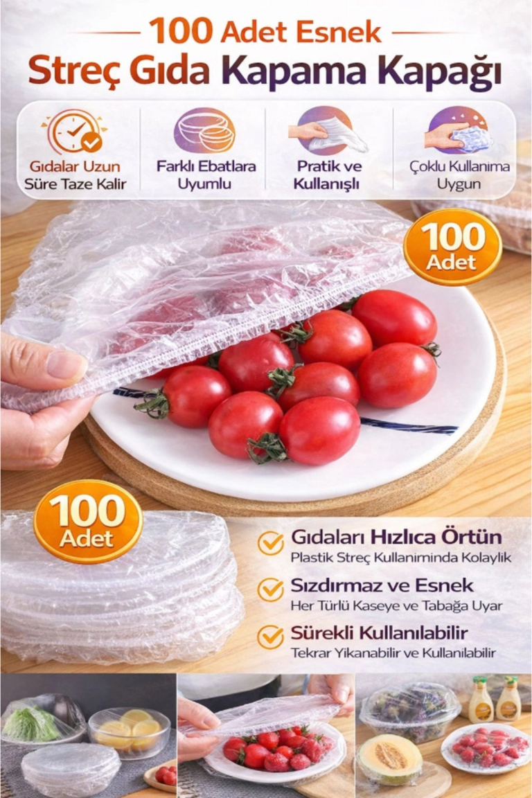 Lot de 100 Charlottes Couvre-Plats Élastiques - Couvercles Réutilisables pour Conserver la Fraîcheur