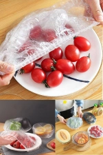 Lot de 100 Charlottes Couvre-Plats Élastiques - Couvercles Réutilisables pour Conserver la Fraîcheur Photographie-2