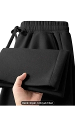 2-Pack Seasonal Men's Baggy Wide-Leg Sweatpants - Black & Gray Plus Size Photograph-2