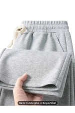 2-Pack Seasonal Men's Baggy Wide-Leg Sweatpants - Black & Gray Plus Size Photograph-7