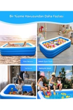 Piscine Gonflable Rectangulaire Grande Taille 210x135x60 cm - Piscine Familiale pour Enfants Photographie-4