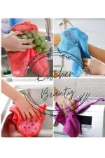 3-Piece Coral Fleece Hand and Face Towel Set - Fast Drying Soft Absorbent Hanging Towel Multi-Color Photograph-3