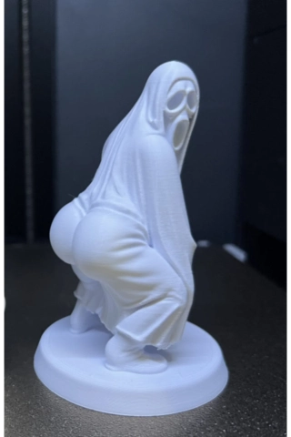 3D Witte Ghost Magere Hein Figuur 9 cm - Gamer Kamer Bureau en Boekenplank Decoratie