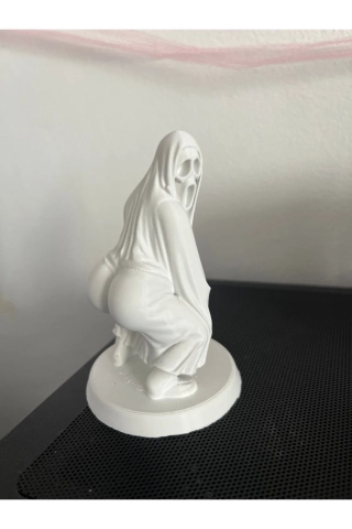3D Witte Ghost Magere Hein Figuur 9 cm - Gamer Kamer Bureau en Boekenplank Decoratie