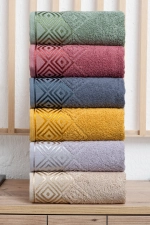 6-Piece 100% Cotton Hand and Face Towel Set - 30x50 cm Luxury, Soft, Absorbent Kitchen and Bathroom Towels Photograph-1