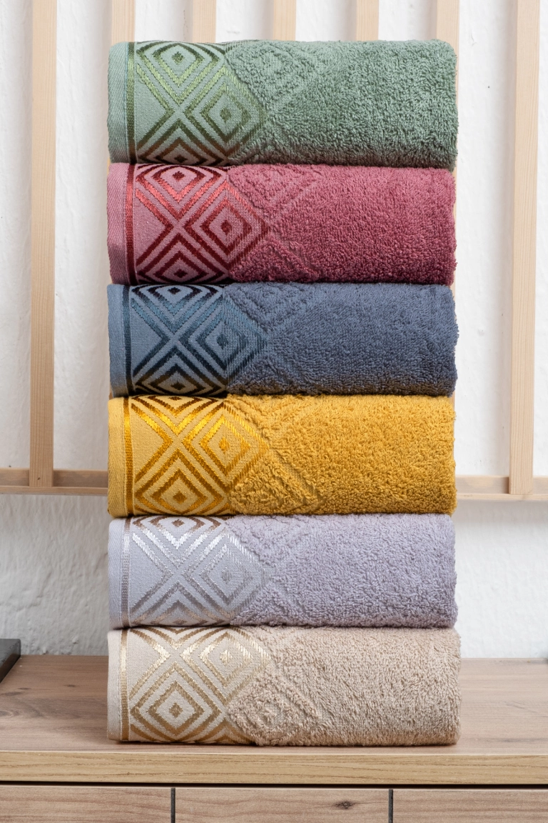 6-Piece 100% Cotton Hand and Face Towel Set - 30x50 cm Luxury, Soft, Absorbent Kitchen and Bathroom Towels