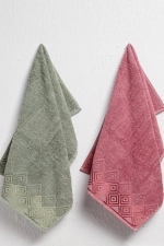 6-Piece 100% Cotton Hand and Face Towel Set - 30x50 cm Luxury, Soft, Absorbent Kitchen and Bathroom Towels Photograph-5