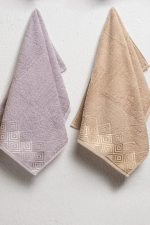 6-Piece 100% Cotton Hand and Face Towel Set - 30x50 cm Luxury, Soft, Absorbent Kitchen and Bathroom Towels Photograph-6