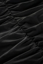 Black Ruffled Double Cotton Duvet Cover Set Photograph-5