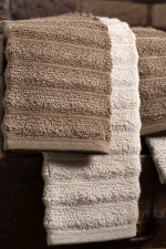Bubble 4-Piece 100% Cotton Towel Set - Premium Hand, Face, and Head Towels (Highly Absorbent 50x90 cm - Brown) Photograph-5