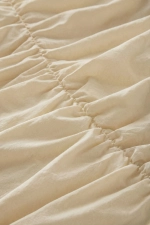 Cloud White Ruffled Double Cotton Duvet Cover Set Photograph-4