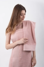 Duru 2-Piece Luxury Bath Towel Set - Powder Pink Soft Cotton Trousseau Towel Pack Photograph-1