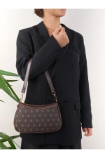 Farme Monogram Bruine Crossbody Tas