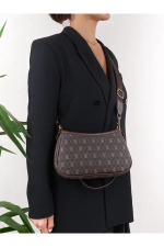 Farme Monogram Bruine Crossbody Tas Foto-3