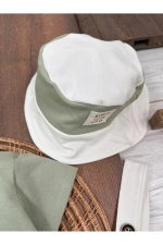 Ensemble Salopette d'Été et Body à Pression pour Bébé Garçon avec Chapeau Safari Rayé Vert Photographie-3