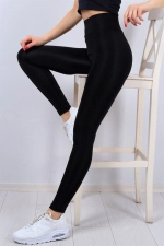 High Waisted Tummy Control Shaping Women's Everyday and Sports Leggings Black Photograph-1