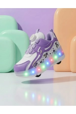 LED Light Up Roller Shoes - Detachable Wheeled Sneakers for Kids and Teens Photograph-5