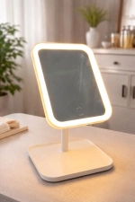 LED Lighted Makeup Mirror – Portable Cosmetic Mirror with 3 Light Modes and USB Rechargeable Photograph-2