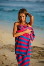 Maris Azure Large Beach Towel with Carrying Bag - 100x180 cm Sustainable Uncolored Eco-Friendly Swim Towel Photograph-2