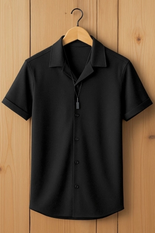 Men's Black Casual Oversized Shirt