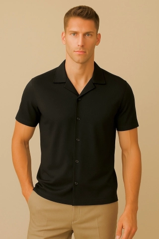 Men's Black Casual Oversized Shirt