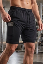 Men's Quick-Dry 2-in-1 Running and Fitness Sports Shorts Photograph-1