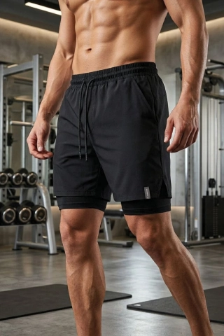 Men's Quick-Dry 2-in-1 Running and Fitness Sports Shorts