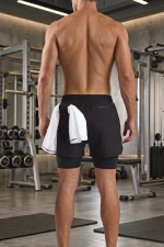 Men's Quick-Dry 2-in-1 Running and Fitness Sports Shorts Photograph-4