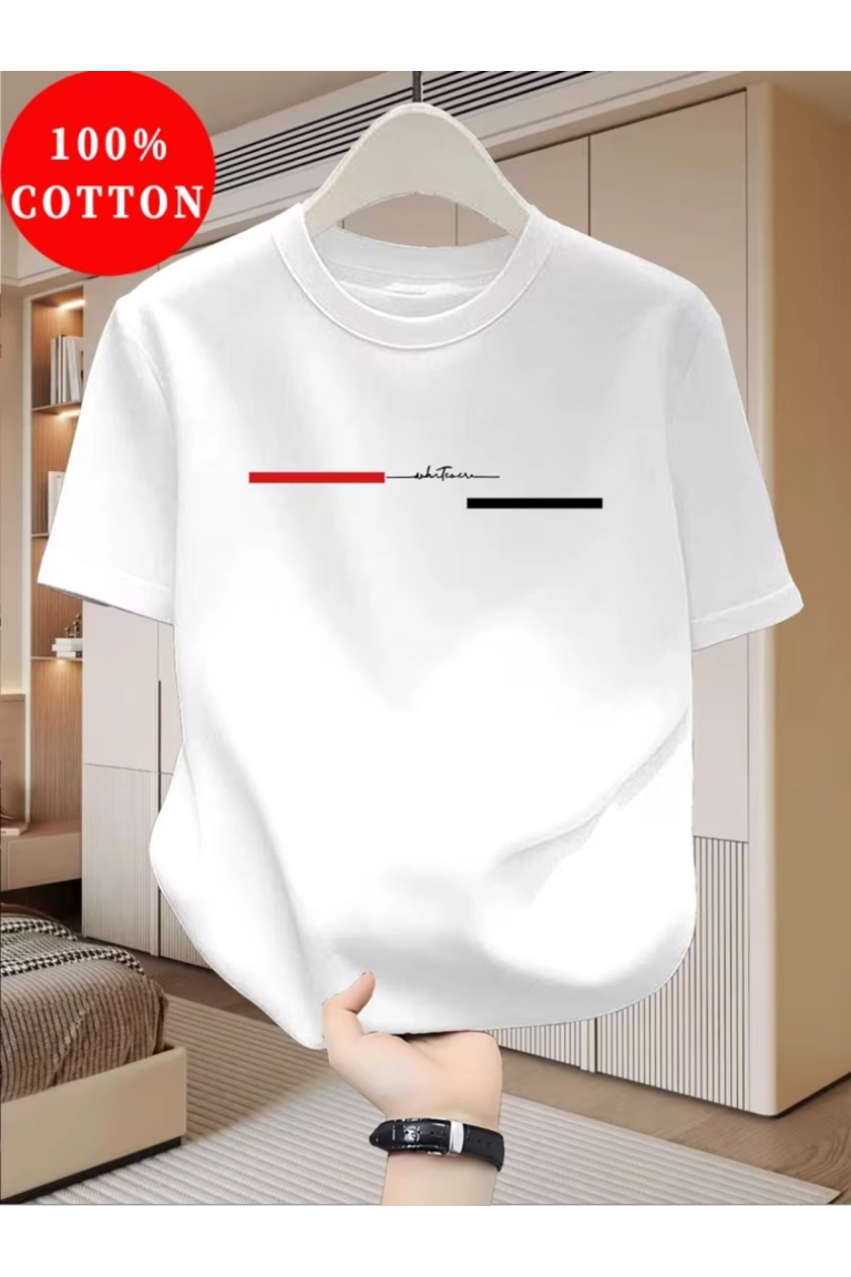 Men's Whatever Graphic Print Basic Regular Fit White T-shirt