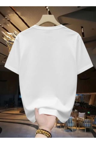 Men's Whatever Graphic Print Basic Regular Fit White T-shirt