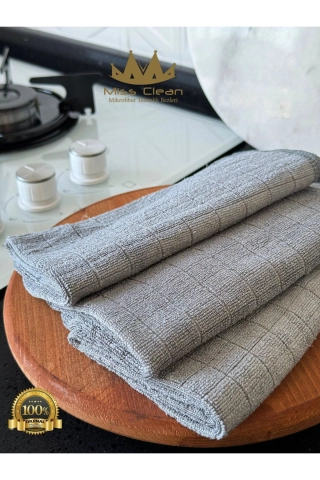 Microfiber Kitchen Cleaning Cloths - 3-Pack 40x40 cm Stain Resistant Odor Free