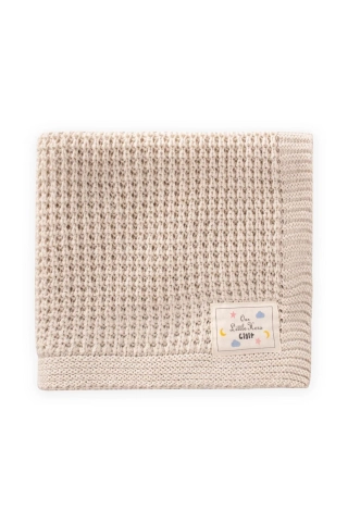 Natural Color Textured Knit Baby Blanket 80x100 cm