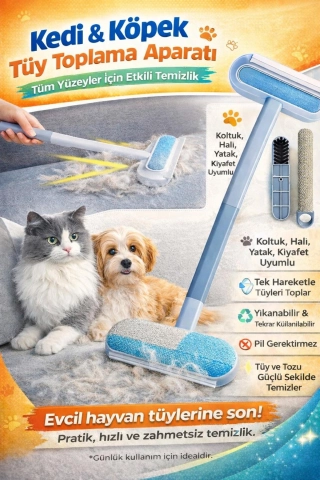 Patiroll 4-in-1 Magic Pet Fur and Lint Remover Brush for Cats and Dogs