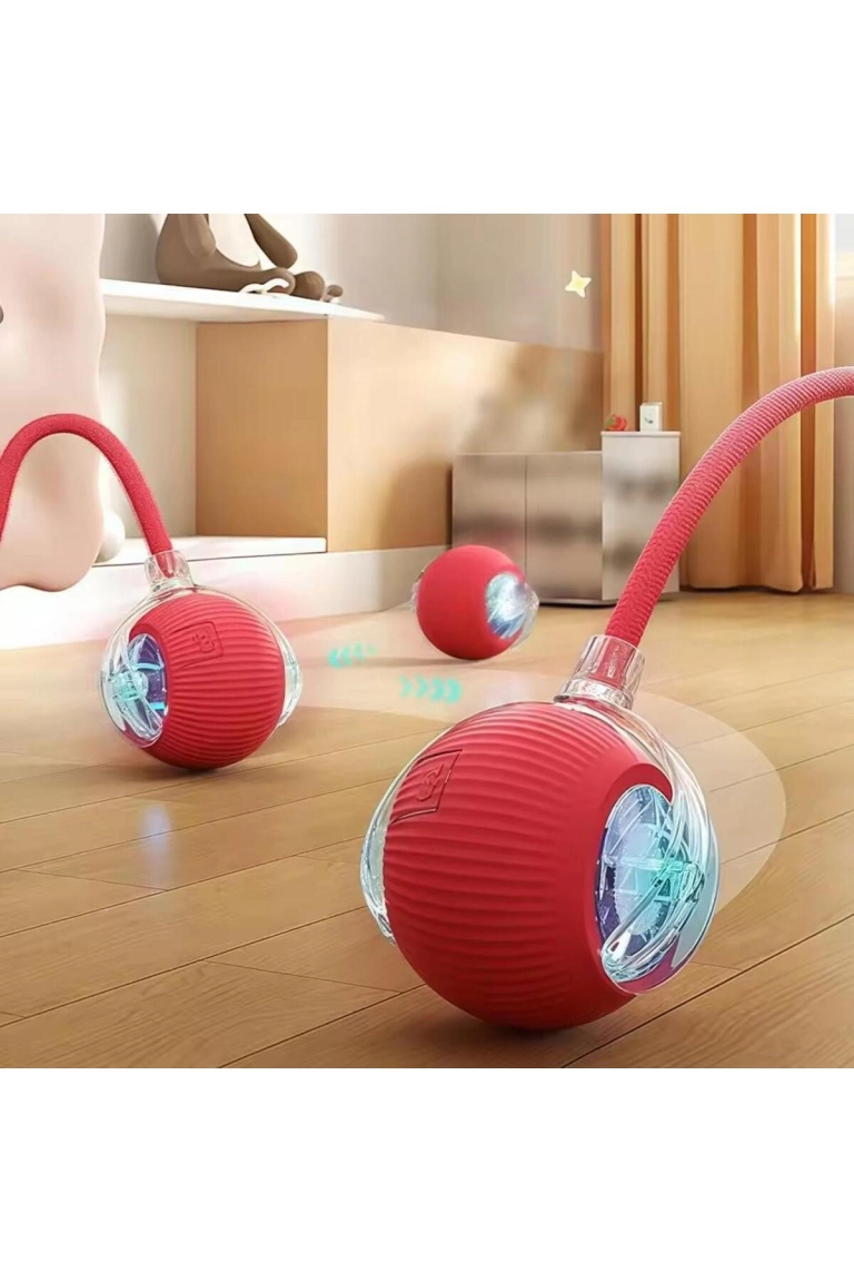 Smart Cat Toy, USB Rechargeable, LED Light, 3 Modes Automatic Rolling Ball
