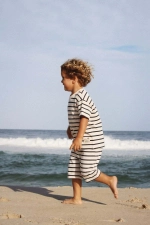 Striped Shorts Set for Boys 1-7 Years White Photograph-1