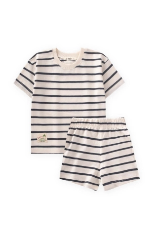Striped Shorts Set for Boys 1-7 Years White