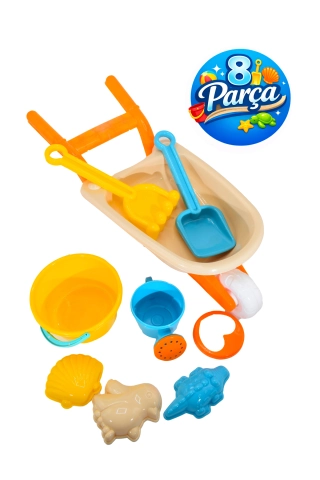 Toys Multicolored Toy Wheelbarrow and Beach Sand Bucket Playset with Accessories