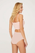 Women's Basic High Waisted Seamless Laser Cut Bikini Panties 6-Pack Photograph-6