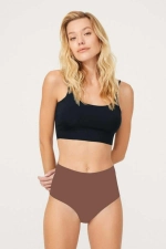 Women's Basic High Waisted Seamless Laser Cut Bikini Panties 6-Pack Photograph-7