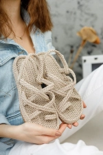Crèmekleurige Touw Sandaal voor Dames Crème Foto-5