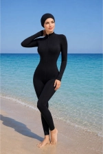 Women's Slim-Fit Athletic Swimsuit Set with Swimming Cap - Shaping Stretch Pool Swimwear Photograph-4