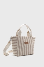 Women's Striped Mini Linen Tote Bag Photograph-1