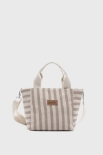Women's Striped Mini Linen Tote Bag Photograph-2